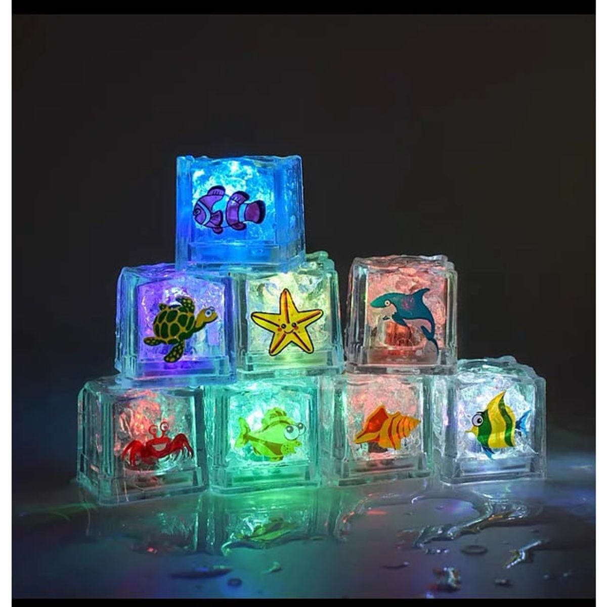 GENERICO - Juguete Baño Set 8 Pcs Cubitos De Hielo Con Luz