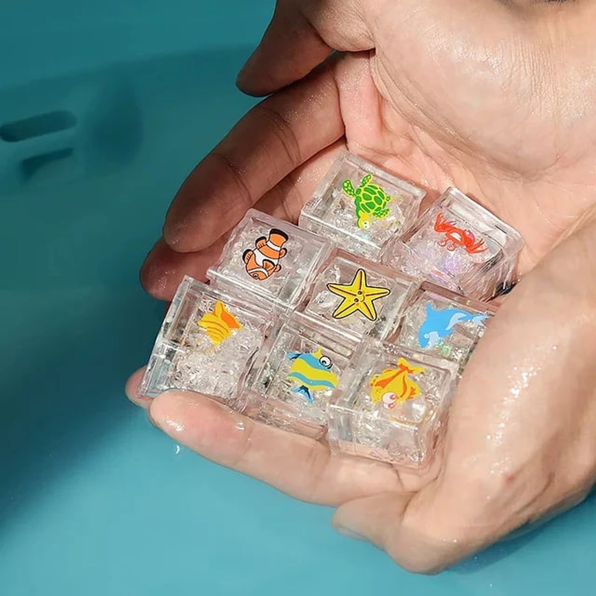GENERICO - Juguete Baño Set 8 Pcs Cubitos De Hielo Con Luz