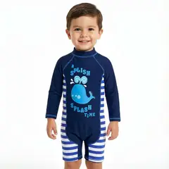 BONVERANO - Traje De Baño Manga Larga Bebé Niños Protección Solar UV