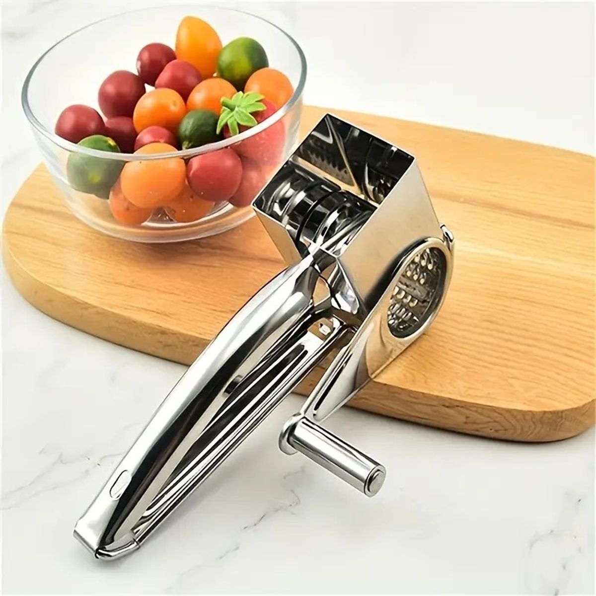 GENERICO - Rallador de Queso Rotatorio Manual - Acero Inoxidable Sin Esfuerzo