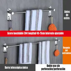 GENERICO - Toallero acero inoxidable 304 toallero rod