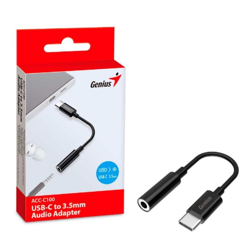 GENIUS - Adaptador Genius ACC-C100 35mm a Plug Tipo-C