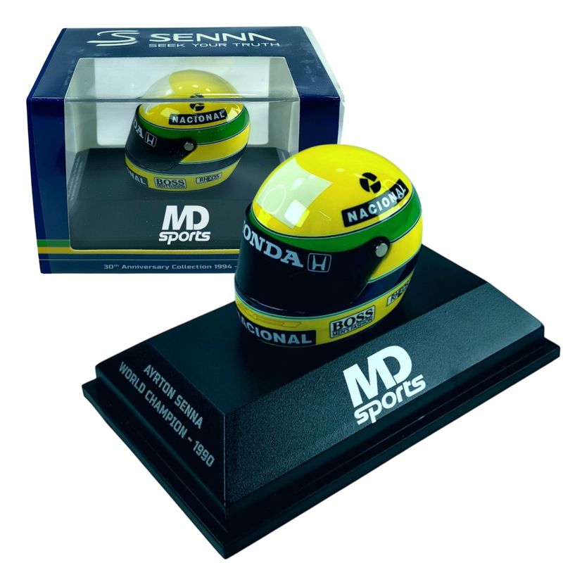 FORMULA 1 - Casco Formula 1 Ayrton Senna Campeon 1990 Minichamps Esc 1:8