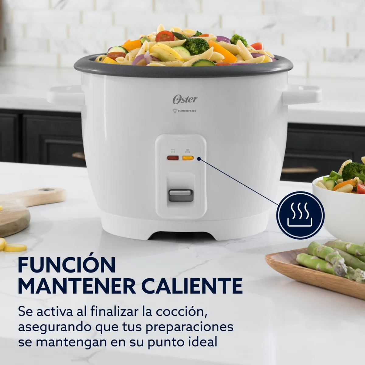 OSTER - Arrocera Oster 7 Tazas Antiadherente DiamondForce CKSTRCB7DFWHT