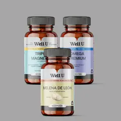 WELL U - Pack X 3 Magnesio + Omega Premium + Melena De Leon