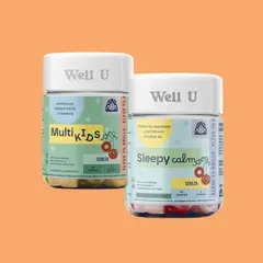 WELL U - PACK MULTIKIDS CEREZA + SLEEPY CALM Gomitas 60u