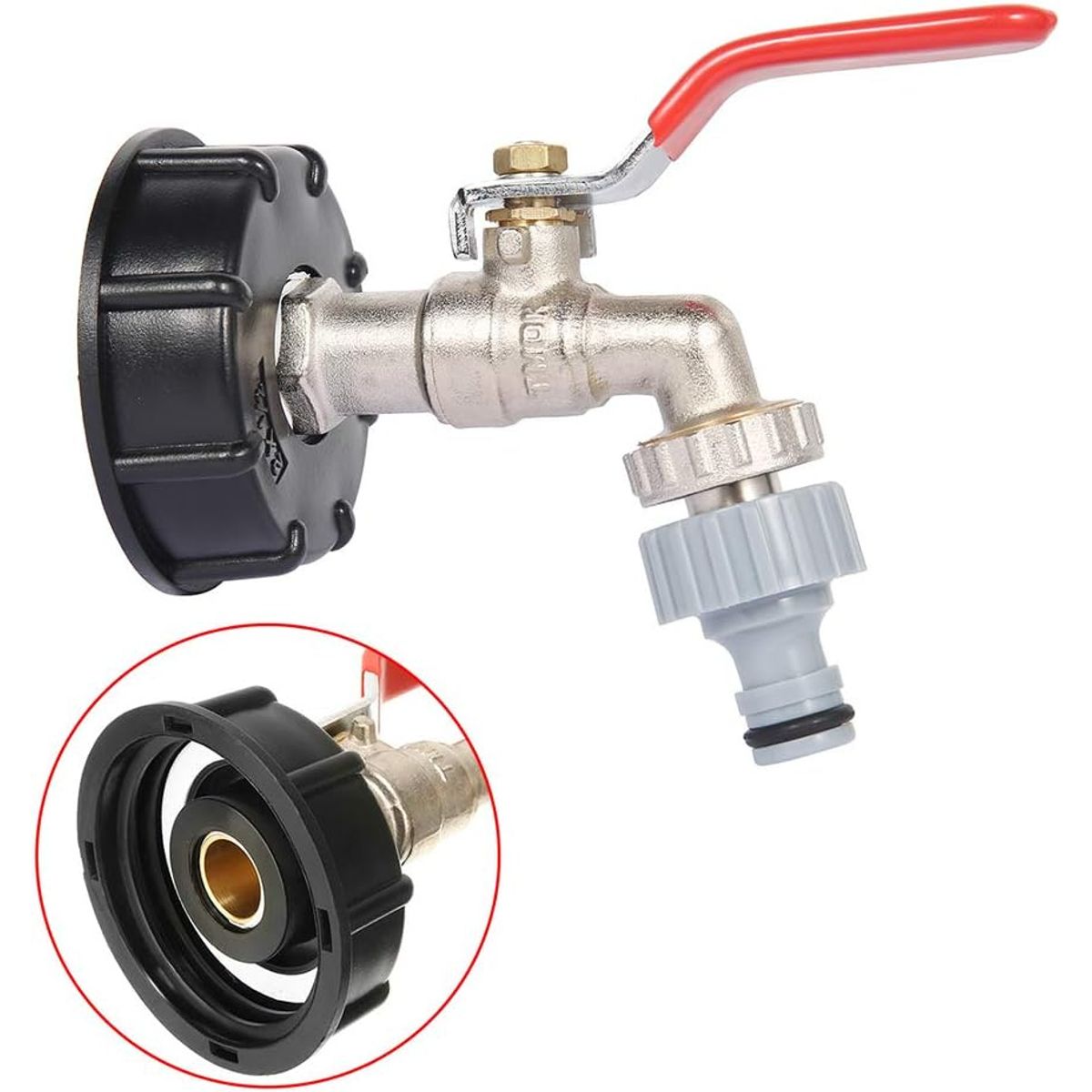 KUANGYE - Tapa S60x6 Adaptador Ibc Con Salida 12 + Llave Jardin