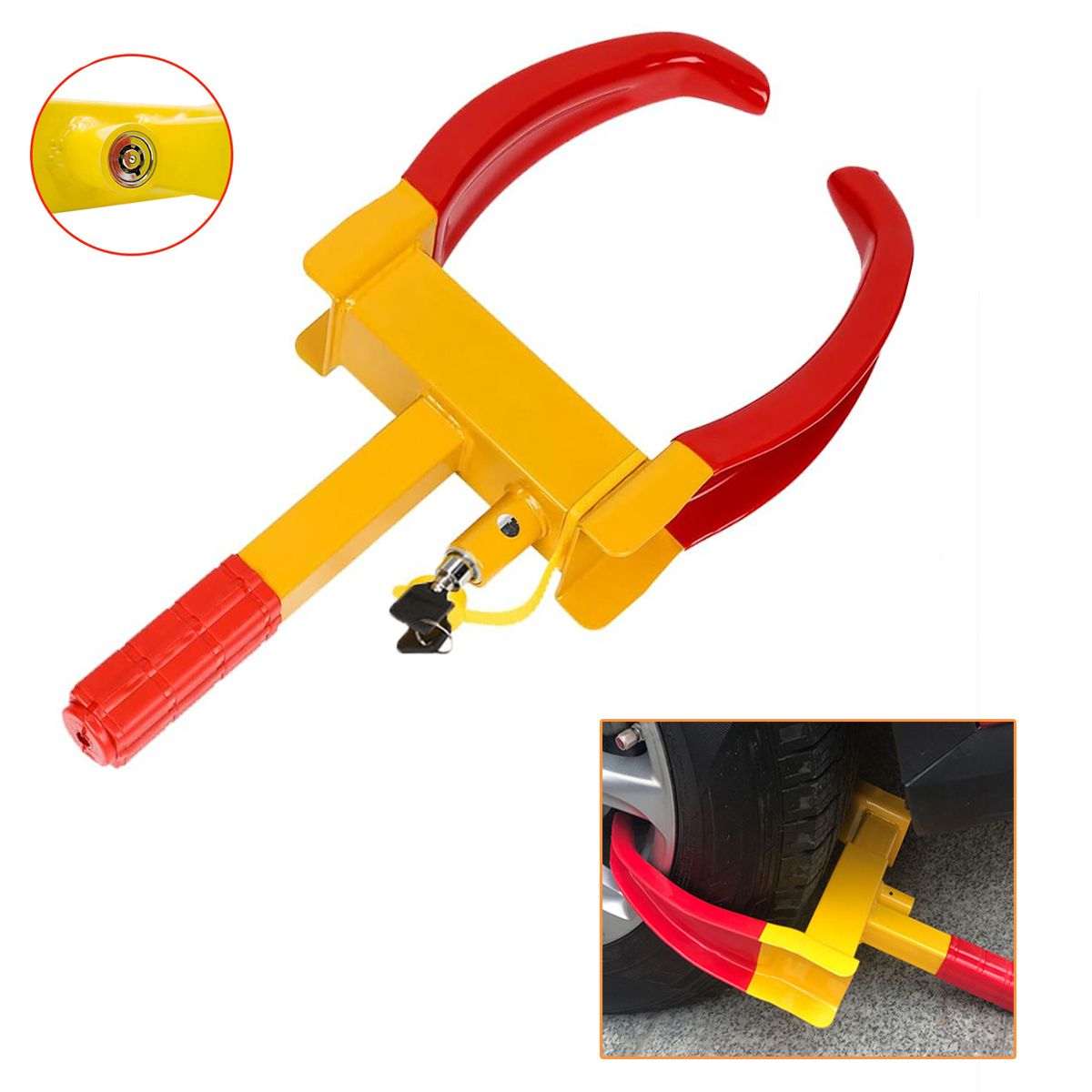 GENERICO - Antirrobo Ajustable Traba Ruedas Para Coches Remolques