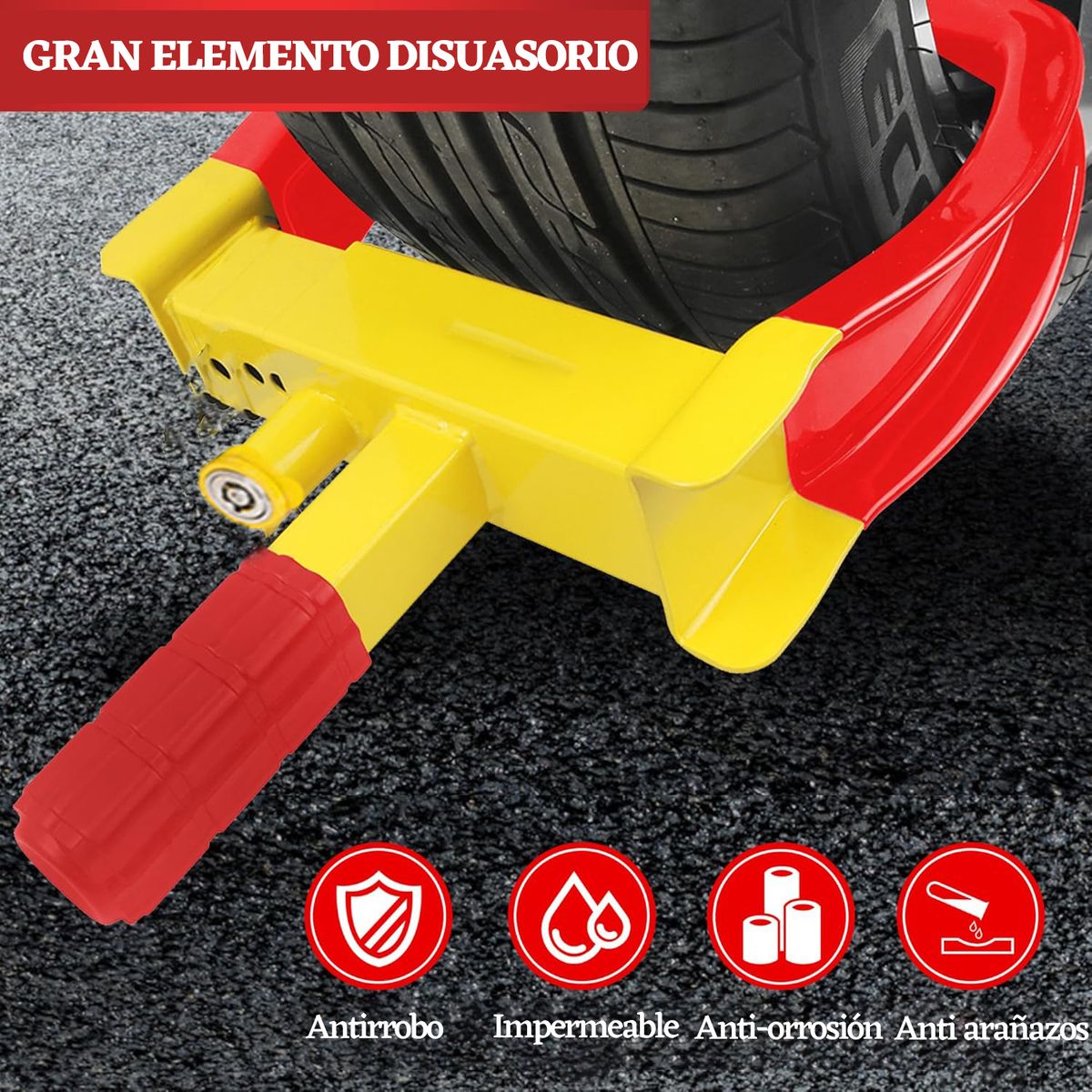 GENERICO - Antirrobo Ajustable Traba Ruedas Para Coches Remolques