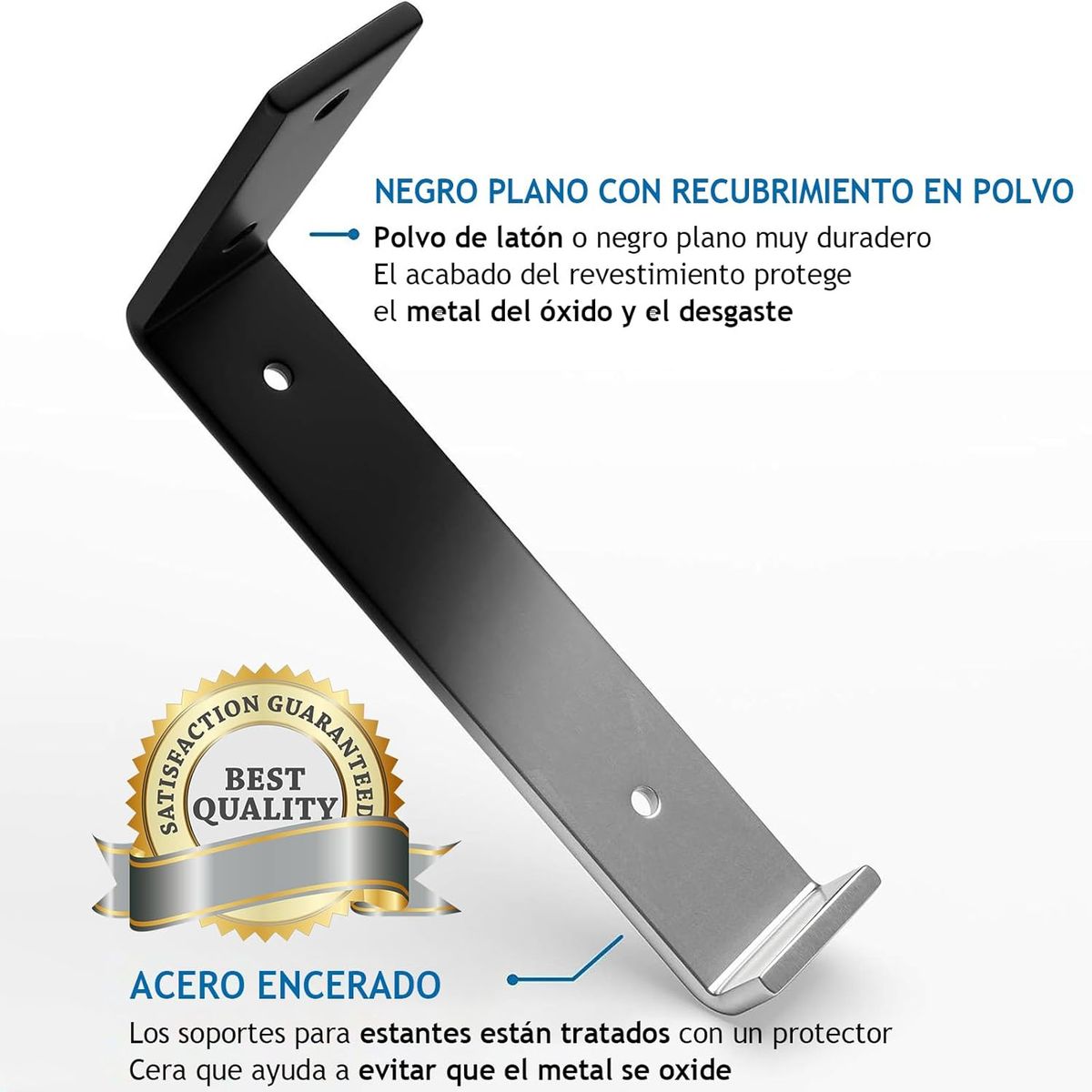 KUANGYE - Soporte Estantería 23*15cm Hierro Robusto Negro 4 Piezas