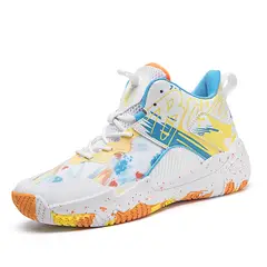 DANWEILE - Zapatillas baloncesto antideslizantes para jóvenes Amarillo