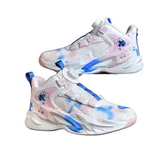 DANWEILE - Zapatillas baloncesto transpirables con hebilla giratoria Blanco rosa