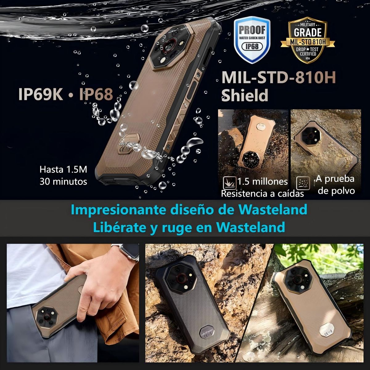 ULEFONE - Ulefone Armor X16Pro 5G Celular 16GB+256GB 10360mAh Android 15 Smartphone