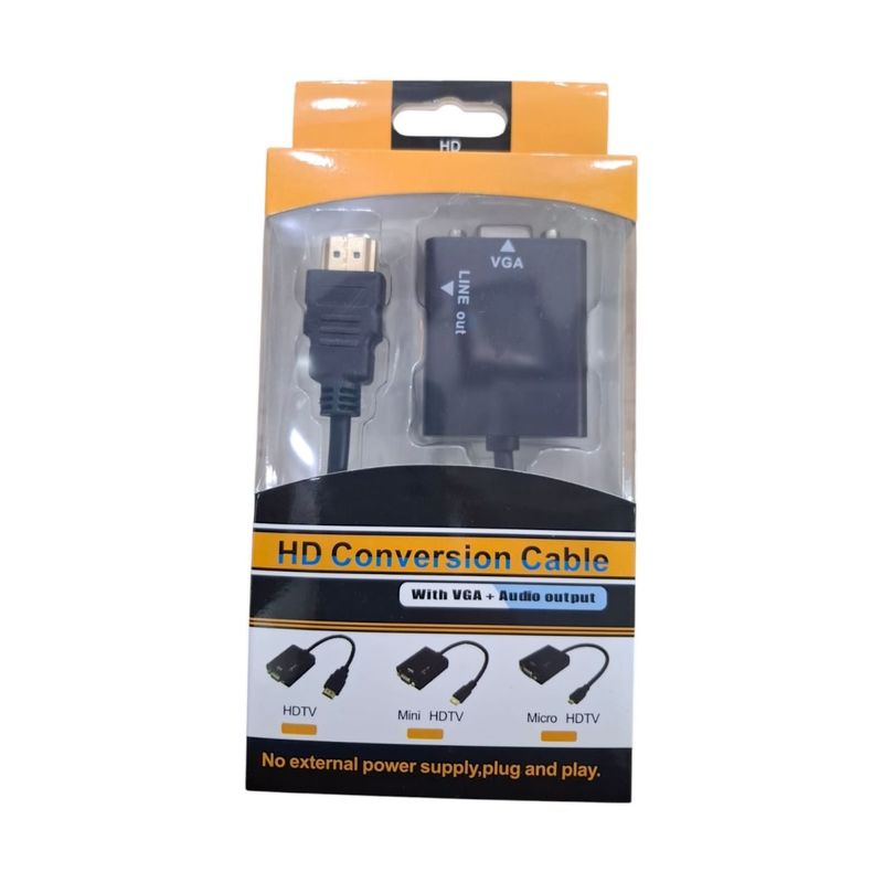 MALIK - Convertidor HDMI Macho a VGA Hembra para Pantallas Antiguas