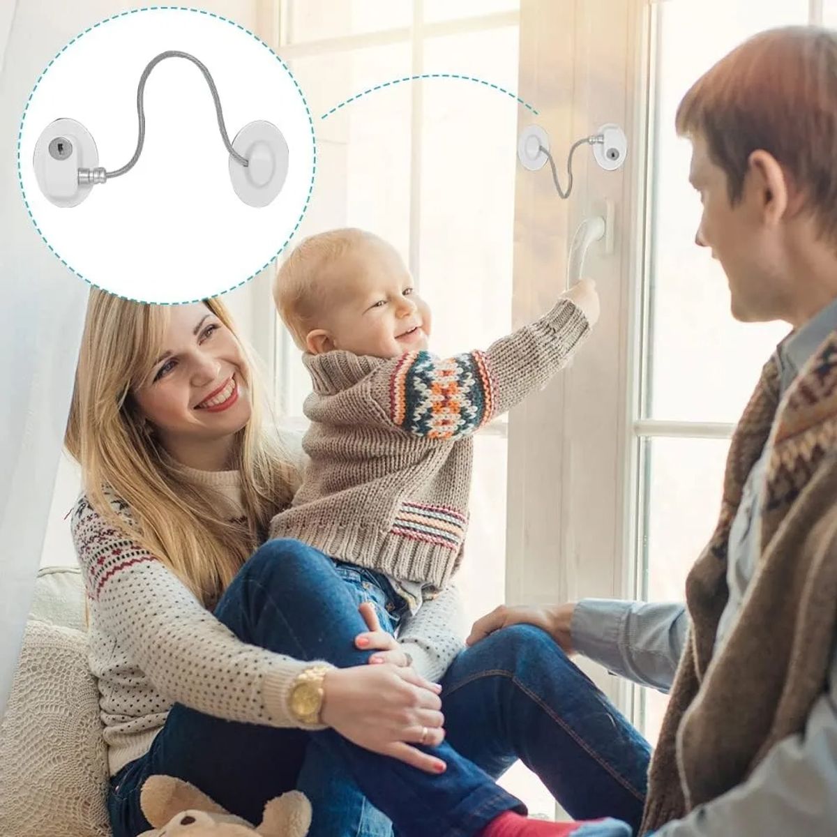 EVERSO - Seguro Niños Cable Acero Refrigerador VentanasYPuertasPack10