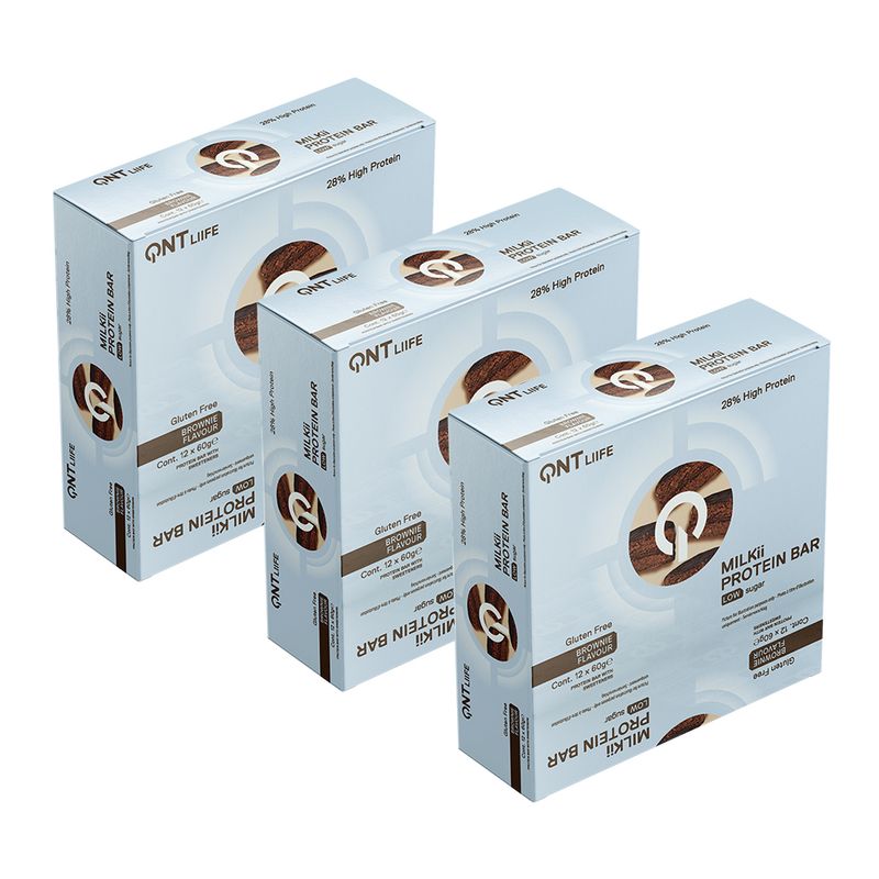 QNT - Pack X 36 Barras De Proteina Milkii Brownie Chocolate Qnt