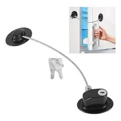 EVERSO - Seguro Niños Cable Acero Refrigerador VentanasYPuertas Negro