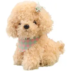 VATYERTY - Perro de peluche de 23 cm con bufanda Beige