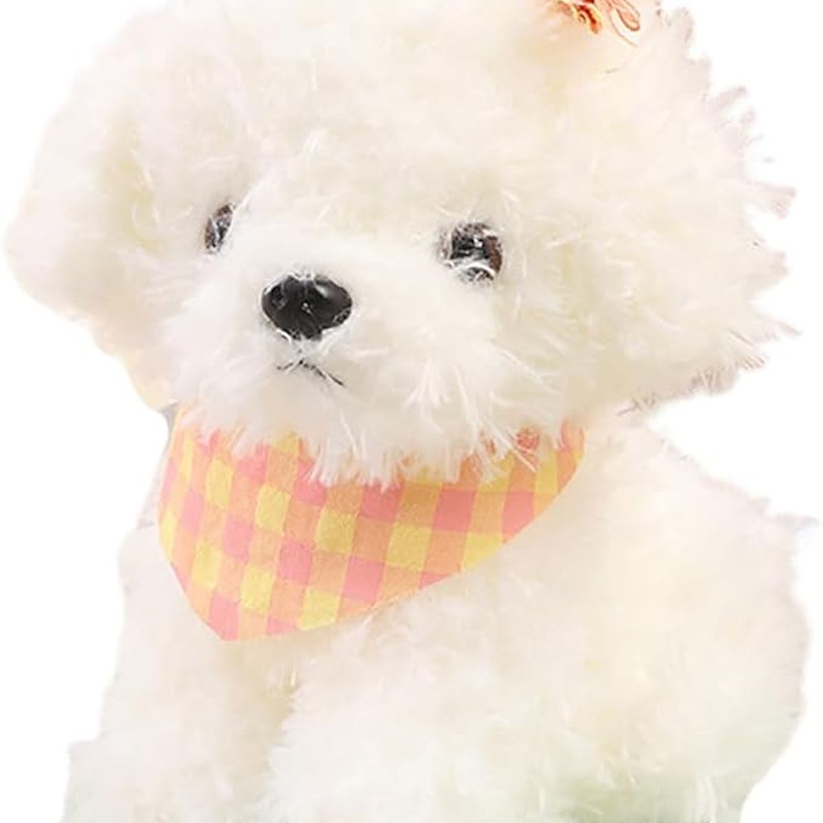 VATYERTY - Perro de peluche de 23 cm Oso de peluche con bufanda blanco