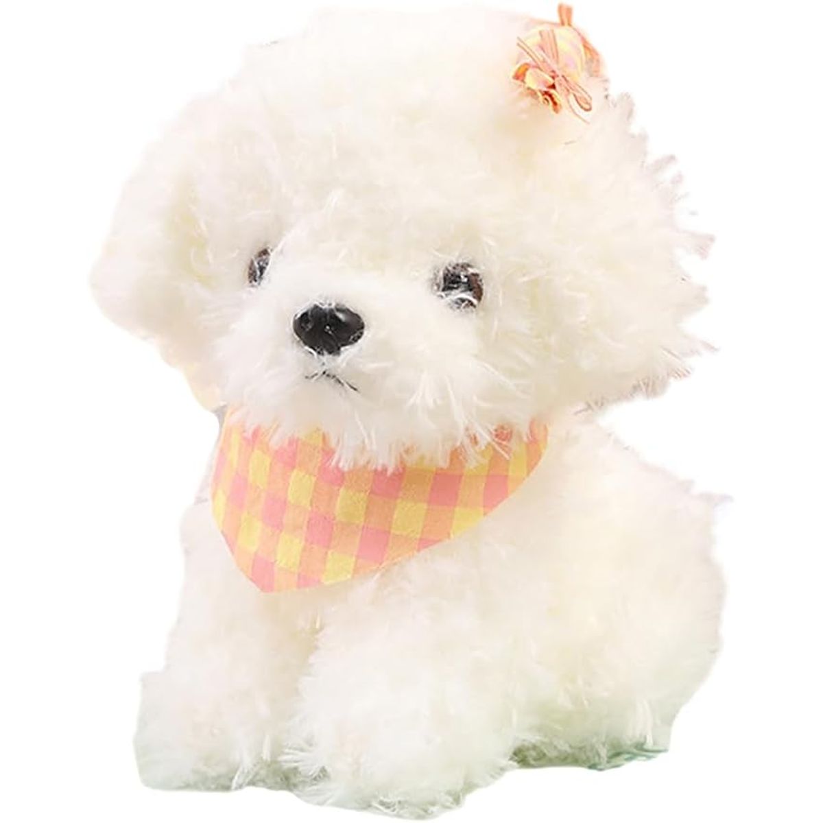 VATYERTY - Perro de peluche de 23 cm Oso de peluche con bufanda blanco