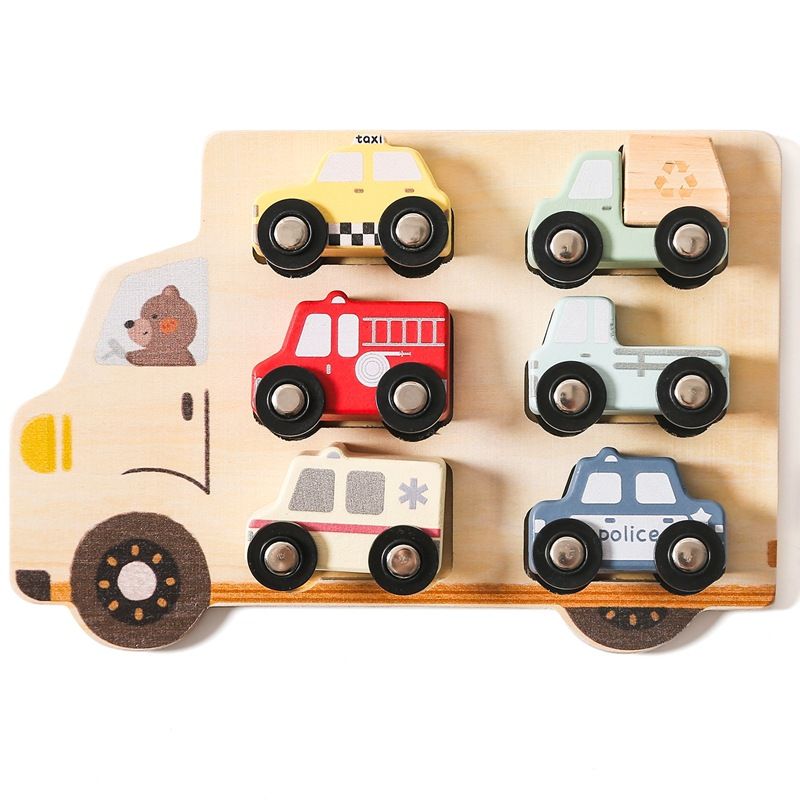 VATYERTY - Coche de Madera Colorido con Forma de Dibujos Animados