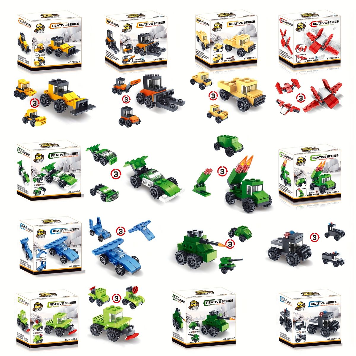 VATYERTY - 10 sets de vehículos transformables de plástico ABS para niños
