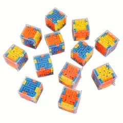 VATYERTY - 12 cubos 3D de laberinto con cuentas rodantes