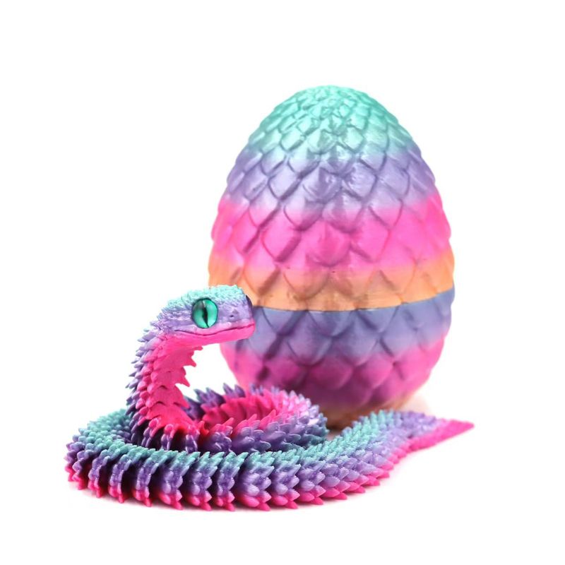 VATYERTY - Escultura de huevo de serpiente impresa en 3D con gafas Rosa