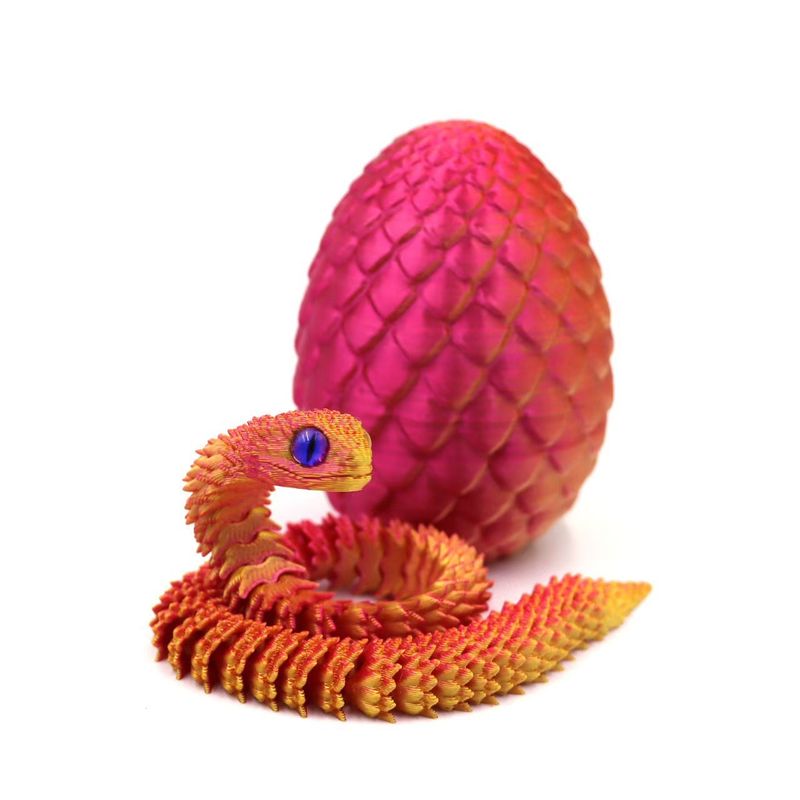 VATYERTY - Escultura de huevo de serpiente impresa en 3D con gafas Rojo