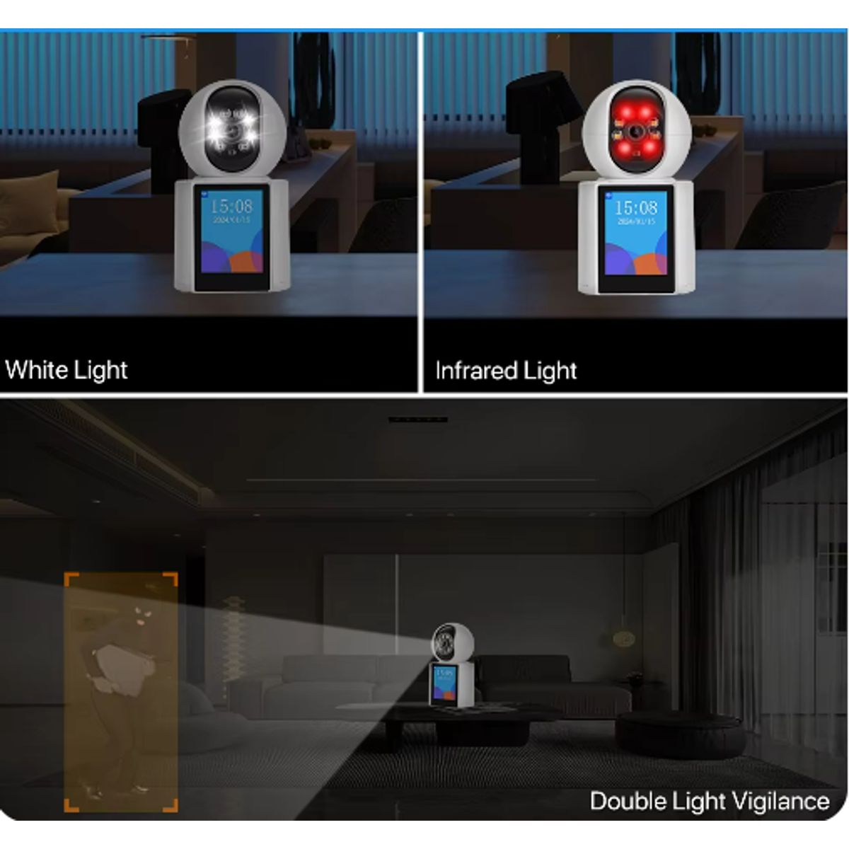GENERICO - Cámara de Seguridad Sensor y Alarma Protección Avanzada para tu Hogar
