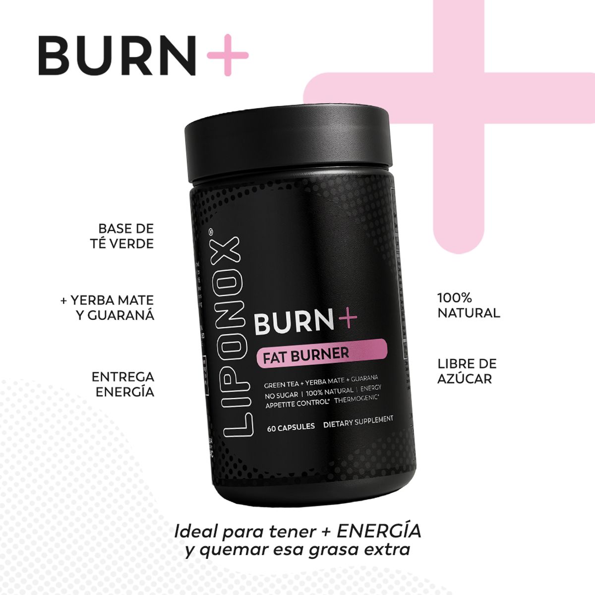 LIPONOX - Pack x 3 Suplemento Burn + Fat Burner 60 capsulas Liponox