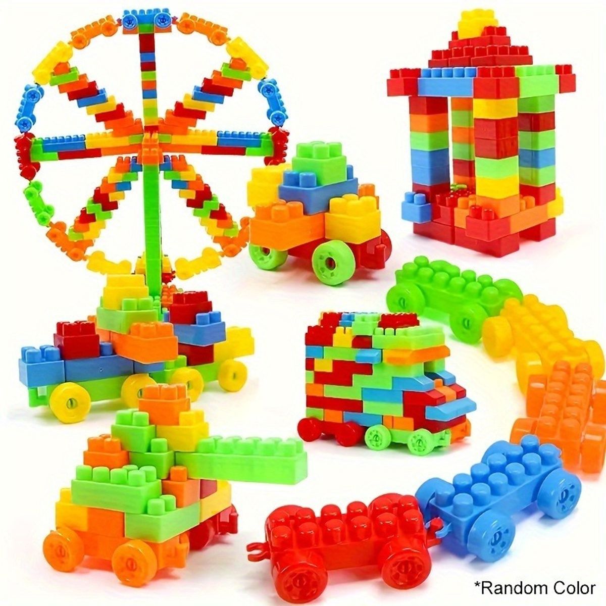 VATYERTY - Set de 100 bloques de construcción de plástico de colores