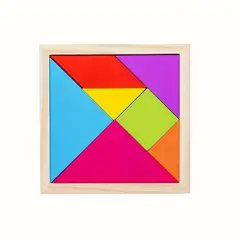 VATYERTY - Rompecabezas de madera de Tangram colorido