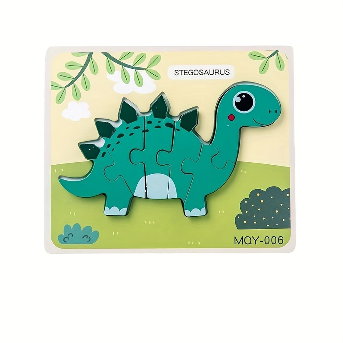 VATYERTY - Rompecabezas de dinosaurio estegosaurio de madera Extrokids