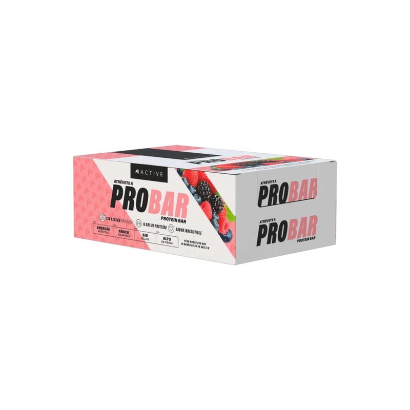 4ACTIVE - BOX 16 BARRAS PROBAR PROTEIN BAR FRUTOS ROJOS - 4ACTIVE