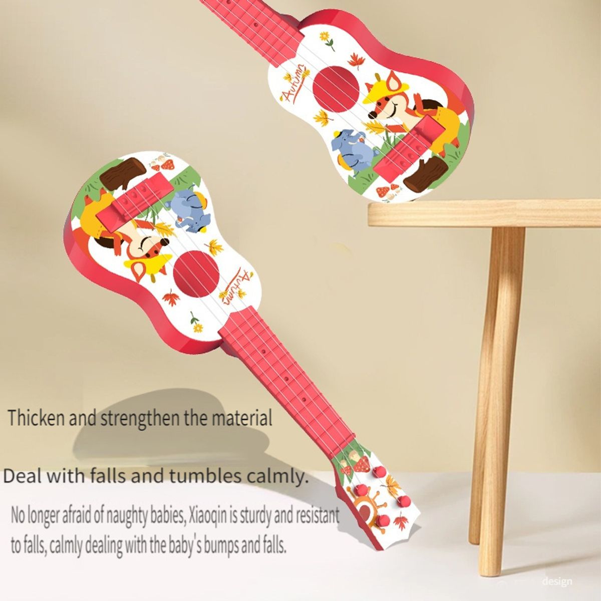 VATYERTY - Ukelele de dibujos animados de plástico Azul