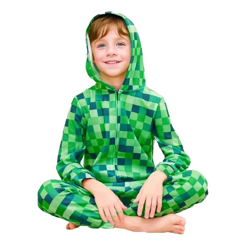 GENERICO - Disfraz Minecraft Creeper Niño - Talla 10