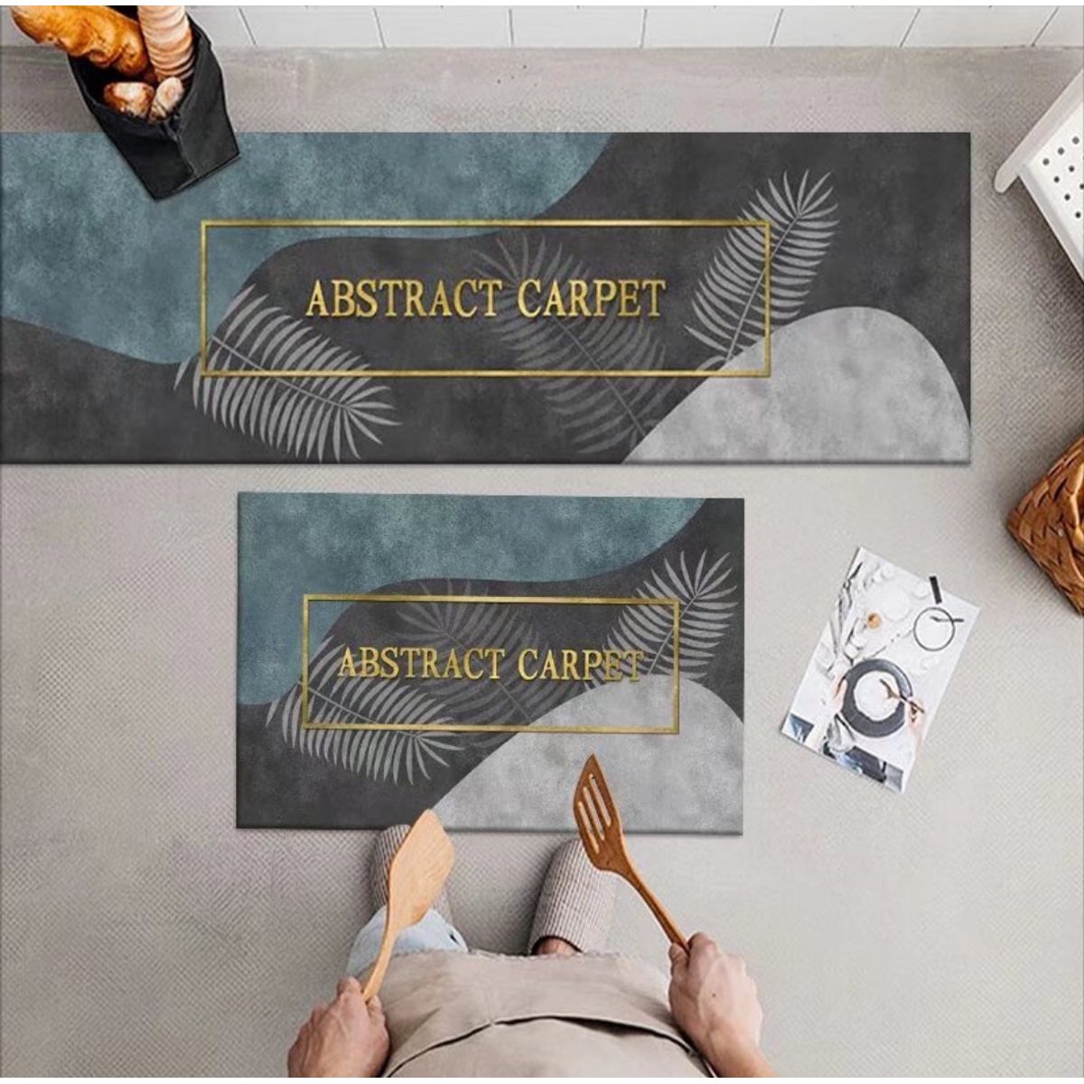 GENERICO - Pack 2 Alfombra De Cocina Antideslizante Piso Entrada De Baño