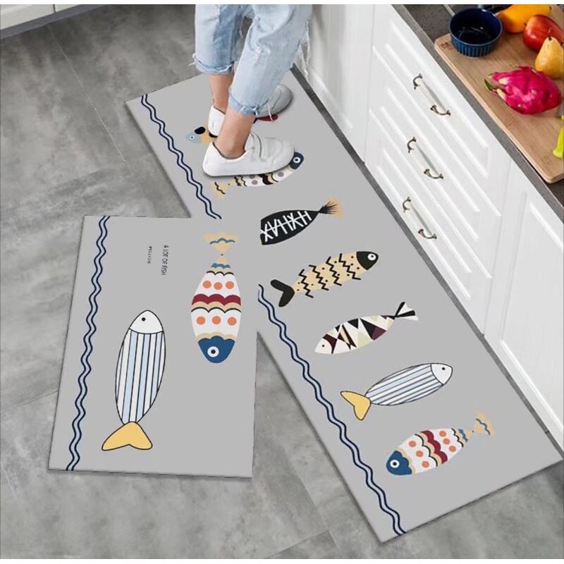 GENERICO - Pack 2 Alfombra De Cocina Antideslizante Piso Entrada De Baño