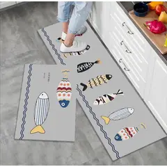 GENERICO - Pack 2 Alfombra De Cocina Antideslizante Piso Entrada De Baño