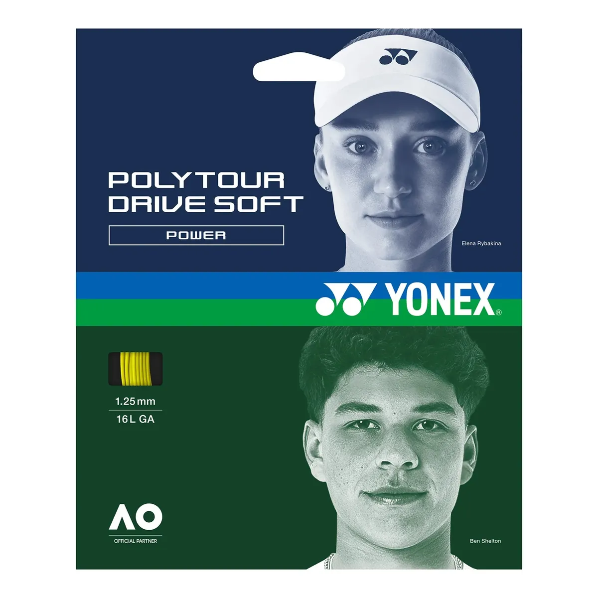 YONEX - Cuerda Yonex Poly Tour Drive Amarillo 1.25 - 12m