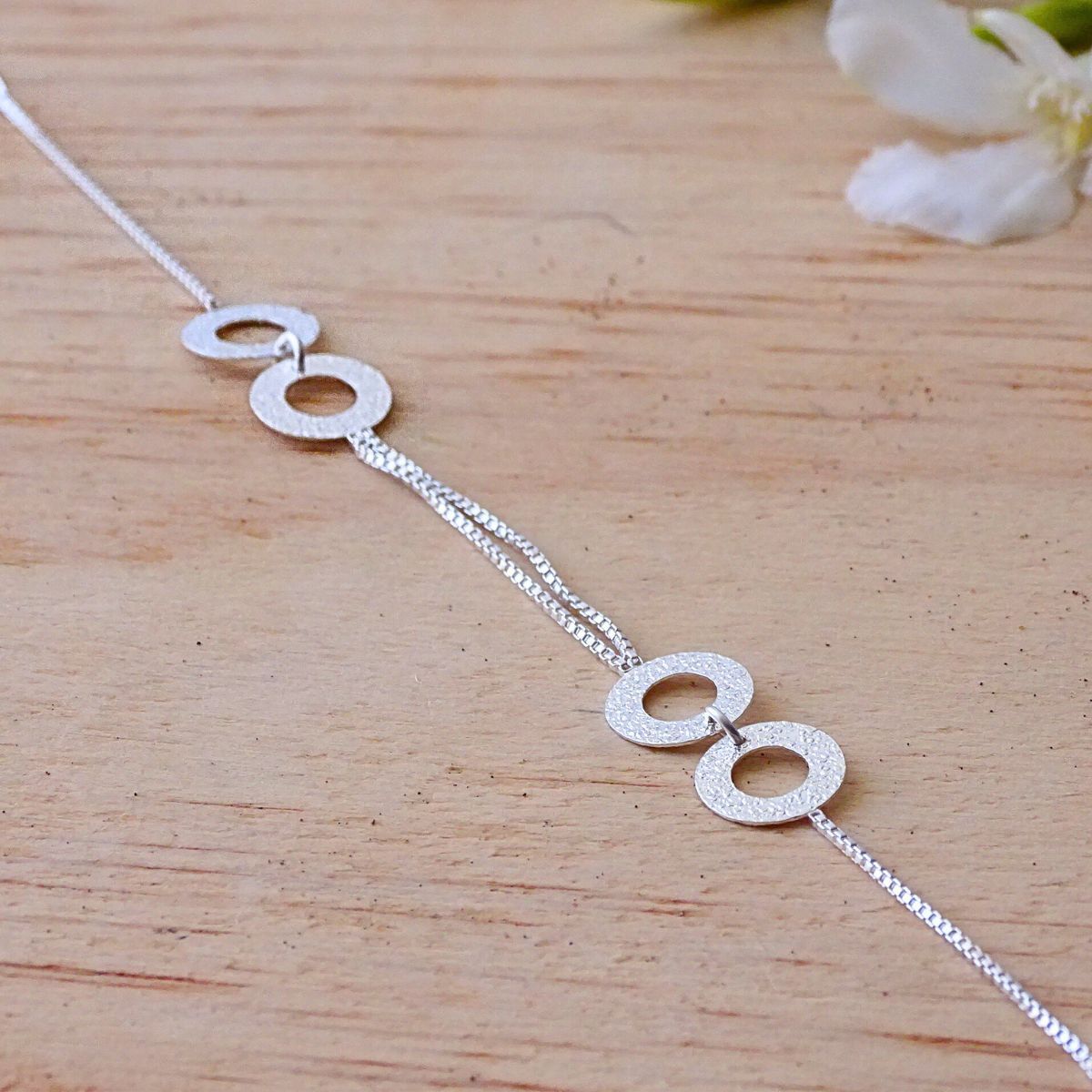 MABELITA - Pulsera de Plata 925 Aros Satinados