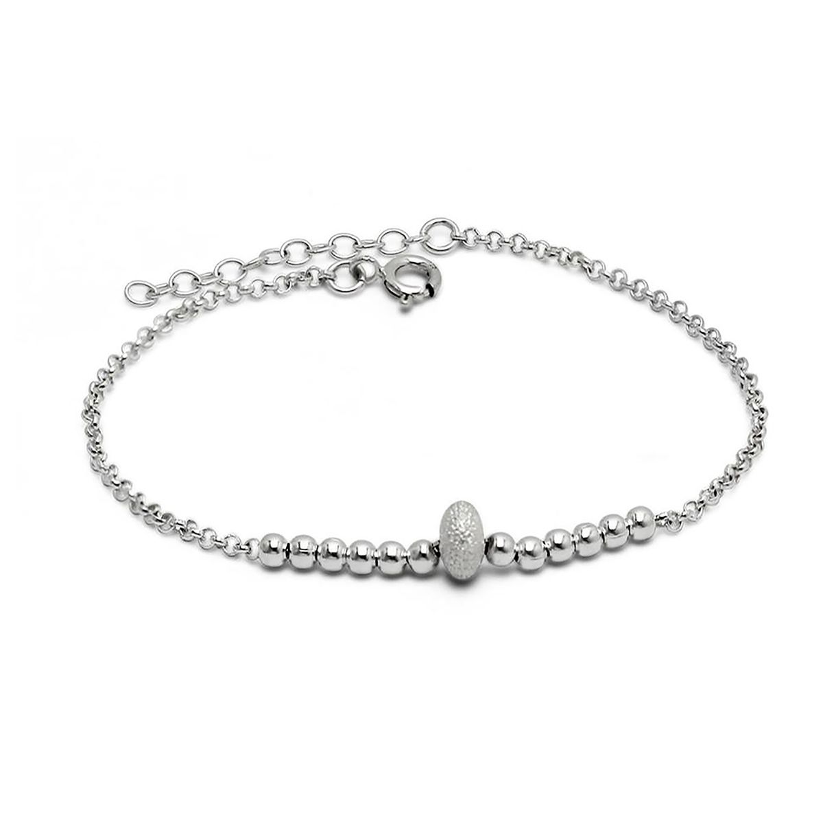 MABELITA - Pulsera De Plata 925 Cuenta Satinada