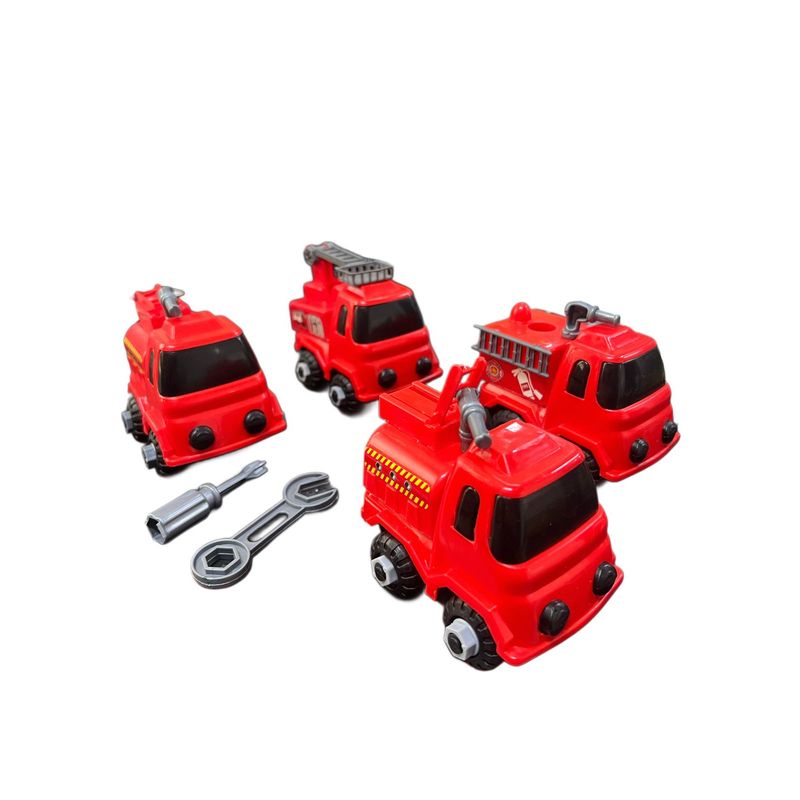 GENERICO - Pack De Autitos De Bombero Armable Para Niños
