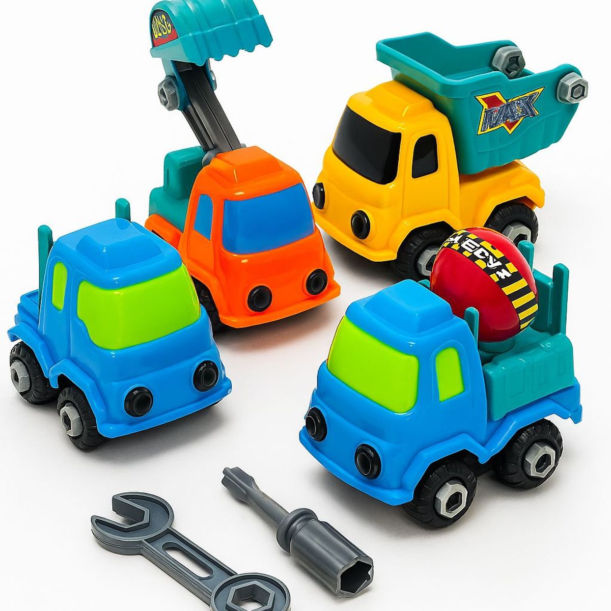 GENERICO - Set Autitos De Construccion Tracción Armable Niños