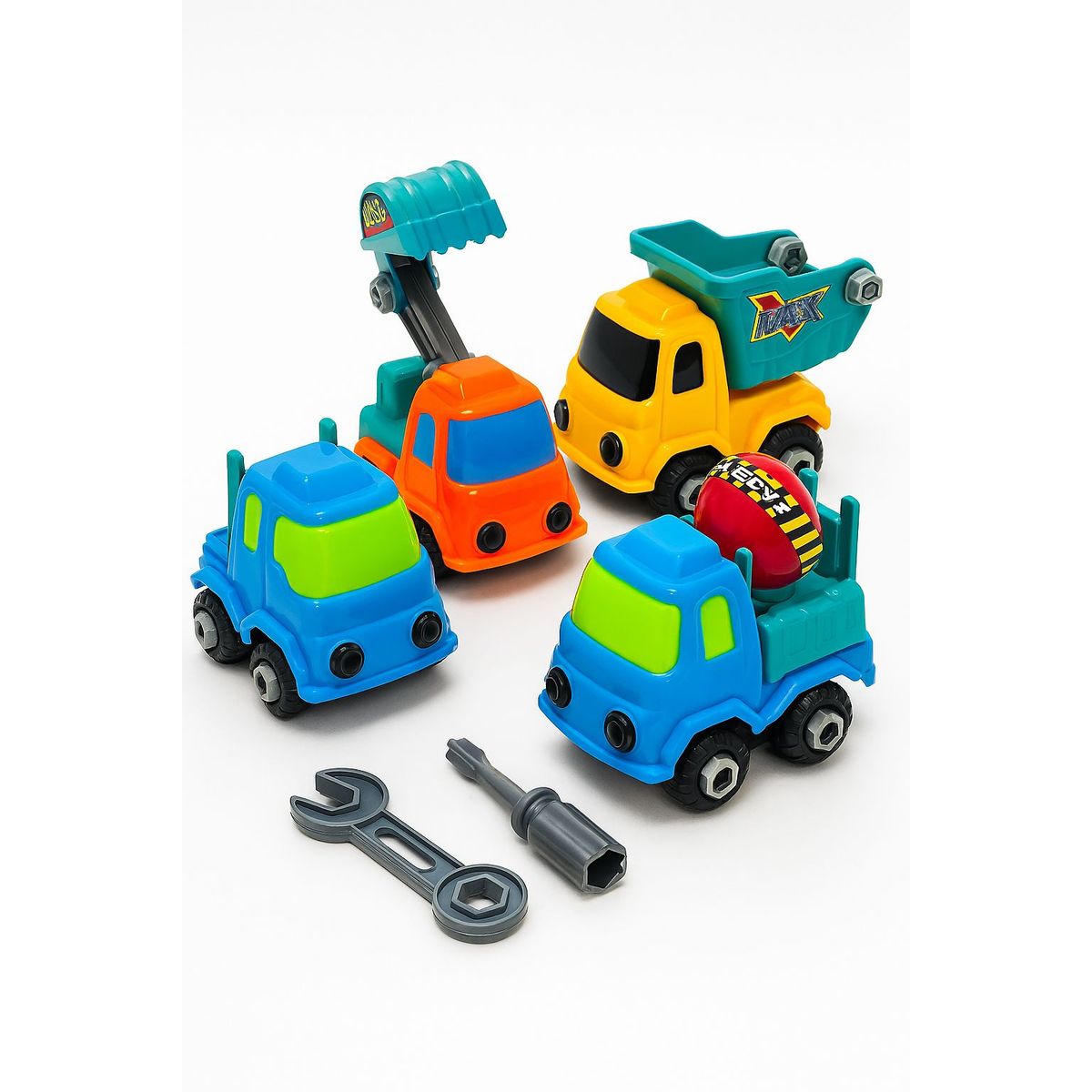 GENERICO - Set Autitos De Construccion Tracción Armable Niños