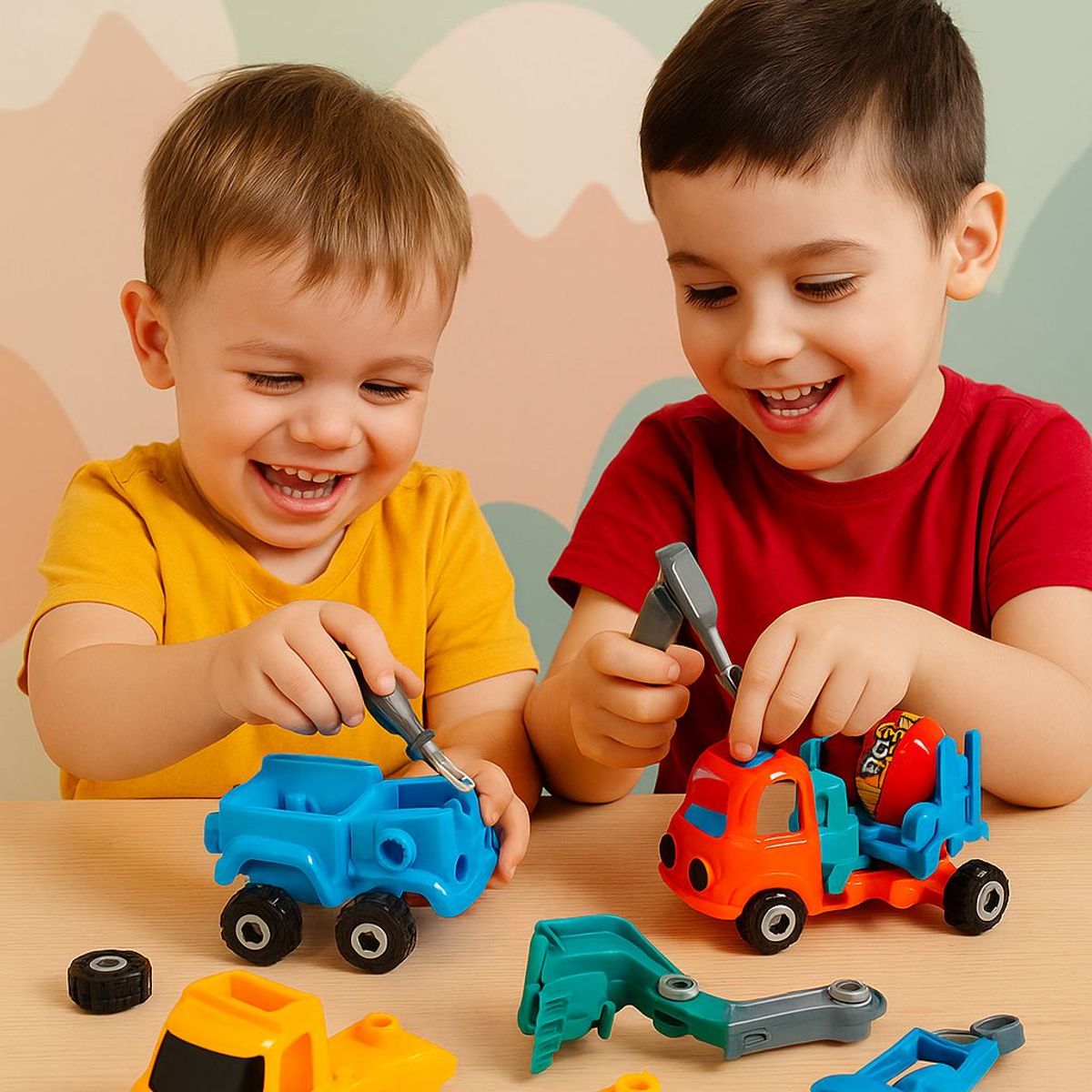 GENERICO - Set Autitos De Construccion Tracción Armable Niños