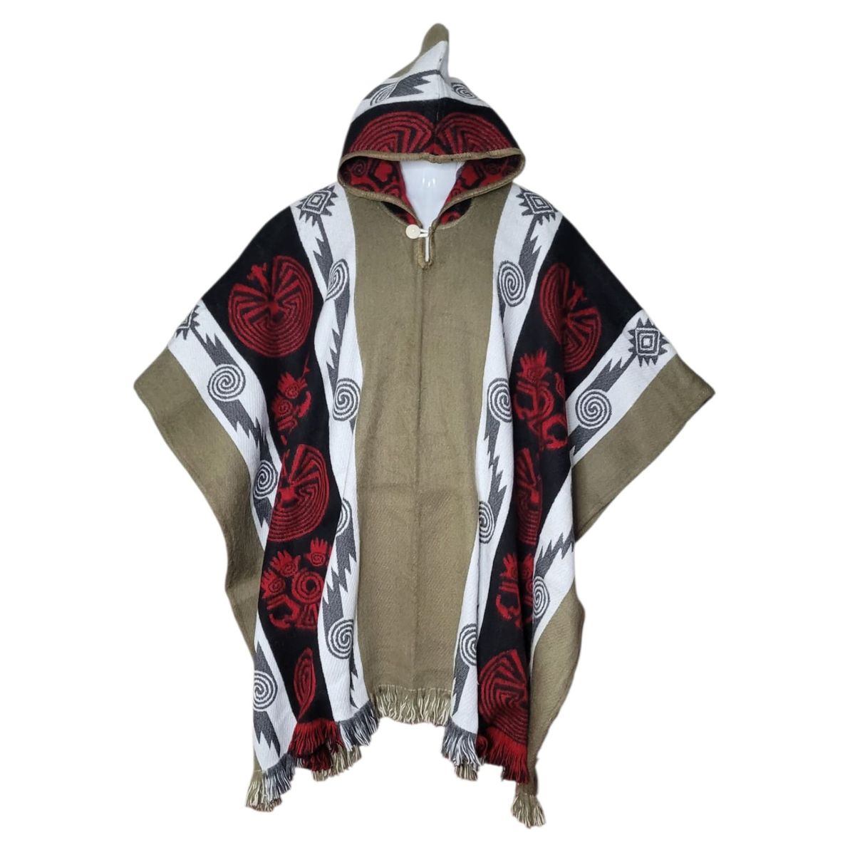 MORLAN - Poncho de Lana De Alpaca - Ecuatoriana Capucha Cálido Liviano