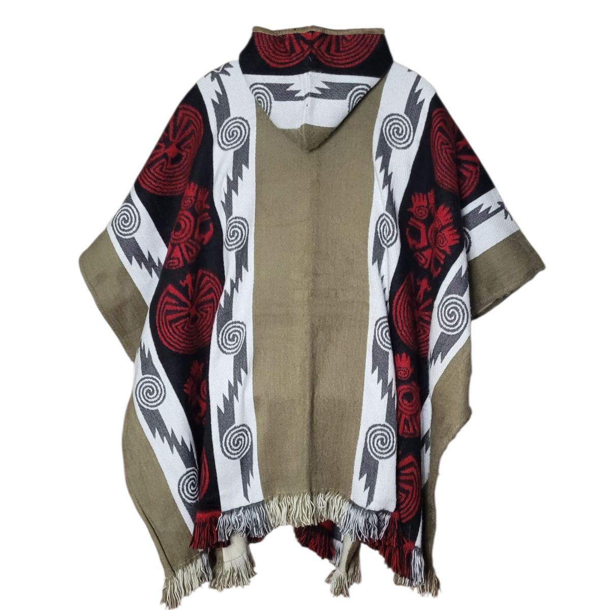 MORLAN - Poncho de Lana De Alpaca - Ecuatoriana Capucha Cálido Liviano