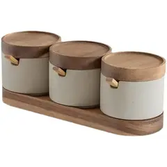 OEM - Set De 3 Contenedores Especieros Condimenteros Ceramica